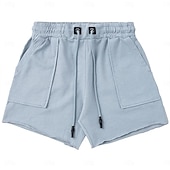 billiga Svett shorts-Herr Svett shorts Shorts Bermudashorts Beach Shorts Snörning Elastisk midja Slät Komfort Sport Knelängd Utomhus Ledigt Dagligen Semester Mode Svart Orange Microelastisk
