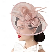 ieftine fascinatoare-Căciulă din Tulle cu Pene Fedora pentru Nuntă Petrecere cu Ceai Cursa de Cai Vintage Drăguț cu Accesoriu cu Pene