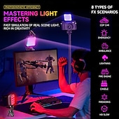 halpa poraustarvikkeet-mini rgb led-videovalo 2500k-9000k himmennettävä 8 valotehostetta videoneuvotteluvalo tietokoneeseen tabletti matkapuhelin dslr-kamera sisäänrakennettu akku näyttöliittimellä  &amp; kylmäkenkäteline