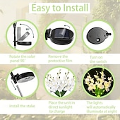 abordables Éclairage paysager-Lot de 2 lampes solaires d&#039;extérieur étanches en forme de fleurs, luminaire décoratif d&#039;extérieur, idéal pour un jardin, une terrasse, une cour, un sentier ou des vacances