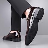 preiswerte Formell-Herrenschuhe - schwarz-weiße Lackschuhe mit Schnalle für Hochzeiten, Galas und Tanzpartys