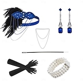 ieftine Accesorii și altele-Anii 1920 Gatsby Bandană Adolescentă Brățări cu Mărgele Cercei Gatsby Pană Retro Luciu Sclipitor Cristale / Strasuri Pentru femei Carnaval ziua îndragostiților Mascaradă Îmbrăcăminte de seară de