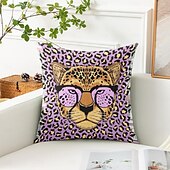 levne zvířecí styl-Dekorativní povlak na polštář zvířecí leopard 1PC měkký čtvercový povlak na polštář pro ložnici obývací pokoj pohovku křeslo