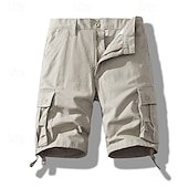 preiswerte Klassiker-Herren Cargo-Shorts Shorts Sommershorts Mehrere Taschen Klappentasche Einfach Komfort tragbar Knielang Outdoor Sport Täglich Mode Lässig Schwarz Gelb
