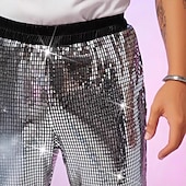 cheap Bottoms-Retro Vintage 1980s Bell Bottom Pants Disco Sequin Bootcut Men&#039;s Halloween Carnival Pride Parade Pride Month Adults&#039; Pants All Seasons