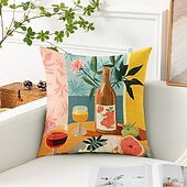 abordables Taies d&#039;Oreiller-Housse de coussin décoratif motif fruits d&#039;été 1PC douce carrée pour canapé taie d&#039;oreiller pour chambre salon canapé chaise
