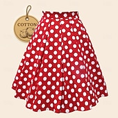 cheap Bottoms-Elegant Polka Dots Classical Skirt A Line Skirt Mini Skirt Printing Women&#039;s Carnival Valentine&#039;s Day Masquerade Vacation Dailywear Bachelorette Party Adults&#039; Skirt Spring &amp; Summer