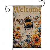 ieftine Steaguri de grădină, banner-Steag de Grădină cu Albine de Vară 12 x 18 Inch Steaguri de Patio pentru Curte Steaguri de Grădină Mici pentru Exterior Steaguri Exterioare Steaguri de Grădină pentru Sărbători