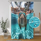 billiga Duschdraperier-Duschdraperi med Krokar 180cm*180cm(70&quot;*70&quot;) Polyester Tvättbar Vattentät Mönster Badrum Badkar Dekor Djur Capybara