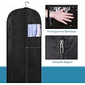 お買い得  衣類バッグとカバー-3パックのガーメントバッグ、クローゼットの収納や旅行用のスーツバッグ43個、マチ付き吊り下げガーメントバッグ、男性用スーツカバー、ハンドル付き、衣類、コート、ジャケット、シャツ用