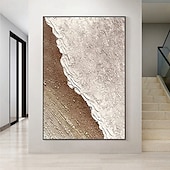 preiswerte Abstrakte Gemälde-Ölgemälde handgemalt abstrakte Ölgemälde Wandkunst 3er Set beige abstrakte Malerei auf Leinwand beige Textur Gemälde Wandkunst neutrale abstrakte Malerei Wandkunst Wanddekoration