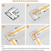 cheap LED Accessories-COB LED Strip Connectors 8mm 10mm 2 Pin COB LED Strip Connectors 10PCS 20PCS I-Shaped L-Shaped Board to Board Corner Connectors Transparent and Gapless LED Tape Light Connectors Suitable for DIY COB