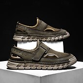 זול סנדלים חיצוניים-סנדלי גברים - עיצוב רשת נושם, סגנון נינוח לנסיעות יומיות והרפתקאות חוצות קלות