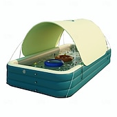 cheap Pools, Hot Tubs &amp; Supplies-Inflatable Swimming Pool, Family Swimming Pool, Kids Pools with Sunshade for Indoor, Outdoor, Garden, Backyard