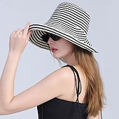 billige Hatter-solhatt for kvinner bred brem sommer upf50 uv-beskyttelsesstripe lett fottur utendørs caps