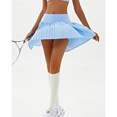 cheap Women&#039;s Skirts &amp; Skorts-US Open Women&#039;s Tennis Skirts Tennis Skirts with Shorts Pleated Side Pockets Breathable Tennis Golf Pickleball Patchwork Solid Colored Bottoms Black White Pink Tennis Clothing