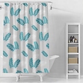 abordables Cortinas de ducha-Cortina de Ducha Forro PEVA Impermeable 12 Ganchos Decoración de Baño Estilo Nórdico Impresión de Triángulo/Cuadro de Playa y Océano