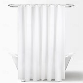 cheap Shower Curtains-Shower Curtain PEVA Waterproof Mildew Resistant Bathroom Curtains with Hooks Easy Installation Quick-Drying 180cm*180cm(70&quot;*70&quot;) White Blue