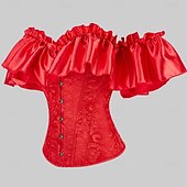 cheap Corset-Rococo Overbust Corset Masquerade Overbust Corset Cosplay Tummy Control Push Up Jacquard Jacquard Women&#039;s Royal Masquerade Party Carnival of Venice Adults&#039; Corset