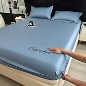 cheap Sheets &amp; Pillowcase-Summer Ice Cooling Bed Silky Comfy Fitted Sheet Cooling Sheets for Hot Sleeper Breathable Fitted Sheet Only Women, Men, Teens