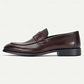 cheap Semi-Formal-Men&#039;s Dark Brown Leather Penny Loafers – Classic Kentucky Derby Shoes for Race Day and Garden Party Outfits