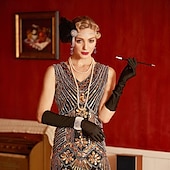 preiswerte Zubehör und mehr-Der große Gatsby Flapper-Stirnband Perlenarmband Ohrringe Der große Gatsby Feder Retro Funkelnder Glitzer Damen Karneval Valentinstag Maskerade Party-Abendmode Maskerade Festival Erwachsene 1 Armband