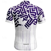 abordables Maillots pour hommes-Men's Cycling Jersey Geometric Short Sleeve Bike Tee Tshirt Jersey with 3 Rear Pockets Mountain Bike MTB Quick Dry Anatomic Design Wicking Breathable Sports Wine Red Black Blue Clothing Apparel