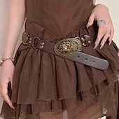 abordables ceinture-Ceinture Femmes PU Café Ceinture Taille Rue Week-end Fleuri