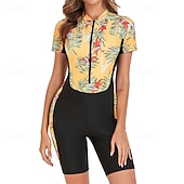 Недорогие Рашгард One Pieces-Жен. Рашгард купальник Передняя молния Спандекс УФ-защита от солнца UPF50+ Быстровысыхающий Длинный рукав Купальники Купальный костюм Серфинг Пляж  Водные виды спорта Лето