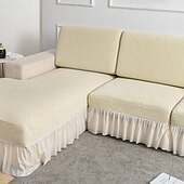 baratos Capa para assento de Sofá &amp; Apoios de Braços-Capa de almofada de sofá com saia para sala de estar com design vintage, protetor de móveis resistente à água, elastano, elástico removível, capa de sofá de canto em forma de L