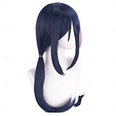 abordables Perruques d&amp;#39;anime-Perruque Synthétique Cyber ghost good Miside Mita costumed wig Lisse Lisse naturel Raie au milieu Avec Bandeau Fabriqué à la Machine Perruque 28 pouces A1 Cheveux synthétiques Femmes Au Milieu