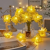 economico Strisce LED-Luci a LED a forma di fiore, stringa di luci fatate a LED da 2 m, 10 LED alimentati a batteria per Natale, Ringraziamento, San Valentino, giardino estivo, balcone, decorazione per feste