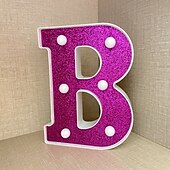 economico Luci decorative-Luci decorative con lettere viola da 16 cm, luci per feste, compleanno, Natale