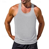 cheap Tank Tops-Men&#039;s Tank Top Vest Top Undershirt Sleeveless Shirt Sleeveless Crew Neck Summer Plain Fashion Designer Basic Classic Vacation Street Going out Black White Wine Top Tee for Men