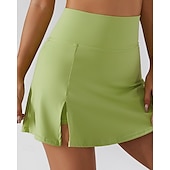 cheap Women&#039;s Skirts &amp; Skorts-US Open Women&#039;s Tennis Skirts Tennis Skirts with Shorts Side Pockets Side Split Stretchable Tennis Golf Pickleball Solid Colored Bottoms Black White Brown Tennis Clothing