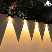 abordables Appliques d&#039;extérieur-Lampes solaires d&#039;extérieur à LED, applique murale, éclairage de clôture, éclairage de patio super lumineux, éclairage extérieur, éclairage de jardin étanche, balcon, clôture, porche, décoration de la maison, lampe de nuit solaire