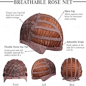 economico Parrucche trendy sintetiche-Parrucche lunghe e lisce in rame per donne, parrucche sintetiche naturali con effetto ombré e frangia per l&#039;uso quotidiano alle feste