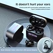 זול אוזניות אלחוטיות אמיתיות TWS-אוזניות TWS x56 נטולות חוטים אוזניות בלוטות&#039; עם קליפ לאוזן 5.3 עיצוב ארגונומי חיי סוללה ארוכים קופסת טעינה אידיאלי לשימוש יומיומי טיולים משרד
