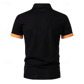 economico Polo classica da uomo-Per uomo Magliette Polo a Nido d&#039;Ape Maglia da golf Lavoro Casuale Bavero Manica Corta Essenziale Moderno Blocco di colori Patchwork Bottoni Estate Vestibilità regolare Nero Bianco Blu marino Verde