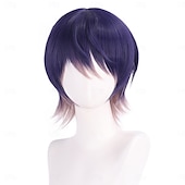 economico Parrucche Anime-Parrucca Sintetica Sword and sword also vtuber rainbow Club Liscio Liscio naturale Asimmetrico Frangia Dritta Fatto a macchina Parrucca 12 pollici A1 Capelli Sintetici Per donna Classico Confortevole