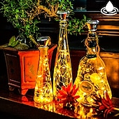 cheap Solar String Lights-Solar Wine Bottle Cork Light Diamond 20 LED Copper Wire Outdoor Waterproof Fairy Tale String Light Garden Wedding Courtyard Decoration 2m(78.74inch)