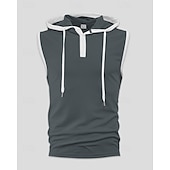 abordables Camisetas sin mangas de gimnasio-Hombre Camiseta sin mangas Top Camisetas Interiores Camisa sin mangas Sin Mangas Con Capucha Verano Bloque de color Moda Design Básico Retazos Vacaciones Calle Noche Negro Blanco Rojo Camiseta