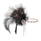 olcso Kiegészítők és még sok más-A nagy Gatsby Flapper fejpánt Gyöngyös karkötő Fülbevaló A nagy Gatsby Toll Retro Csillogó glitter Női Farsang Valentin nap Álarcos mulatság Party estélyi viselet Álarcos mulatság Fesztivál Felnőttek