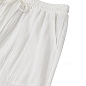 economico retrò-Per uomo Shorts Shorts di Lino Pantaloncini Estivi Shorts da Spiaggia Tasca Coulisse Elastico in vita Semplice Comodità Traspirante Lunghezza al ginocchio Casuale Quotidiano Ferie Stile Etnico Retr