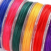 economico kit per la creazione di perline-Cordino elastico in cristallo colorato da 0,5 mm, cordino per infilare perline anti-sfilacciamento per accessori fai da te per gioielli, materiali per perline per braccialetti