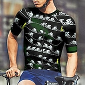 billiga Tröjor för män-Herr Cykeltröja Kortärmad Cykel T-shirt Tröja med 3 bakfickor Bergscykling Andningsfunktion Snabb tork Anatomisk design Uppsugande Vinrött Svart Blå Grafisk Lutning sporter Kläder