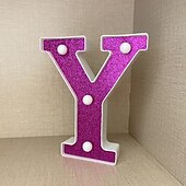 economico Luci decorative-Luci decorative con lettere viola da 16 cm, luci per feste, compleanno, Natale