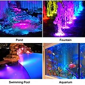 baratos Luzes e lanternas de caminho-Holofotes solares externos, luzes rgb que mudam de cor, holofotes subaquáticos de paisagem 2000mah ip68 à prova d&#039;água, holofotes de paisagem led para aquário, jardim, quintal, piscina, lago, fonte,