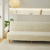 ieftine Futon Sofa Cover-țesătură jacquard husă canapea extensibilă fără brațe huse canapea protector elastic husă bancă