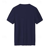 tanie Męskie elitarnie koszulki i tank topy-męska jedwabna bawełniana mieszanka lyocellu t-shirt krótki rękaw okrągły dekolt lato gładki żakard elegancki klasyczny okrągły dekolt minimalistyczny wakacje dom bawełna czarny niebieski granatowy top koszulka męska